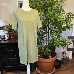 Everlane Sage Green Mini T-Shirt Dress